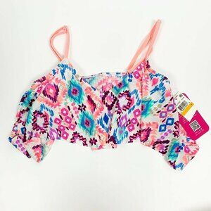 Hula Honey Geometric Flounce Bralette Swimsuit Bik